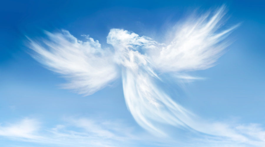 cloud formation in shape of an angel